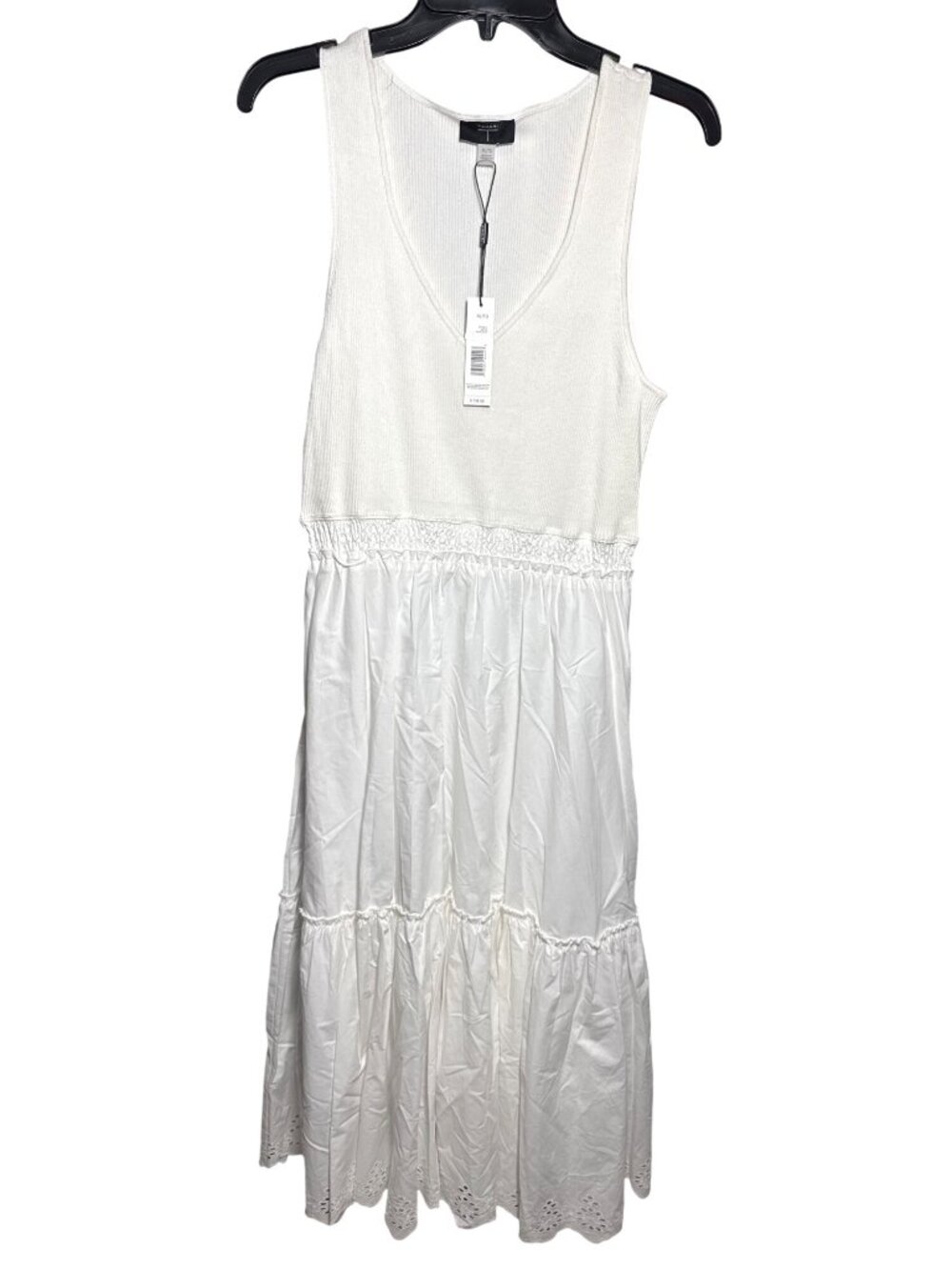 NWT Tahari White Eyelet Tiered Maxi Dress XL MSRP $138
